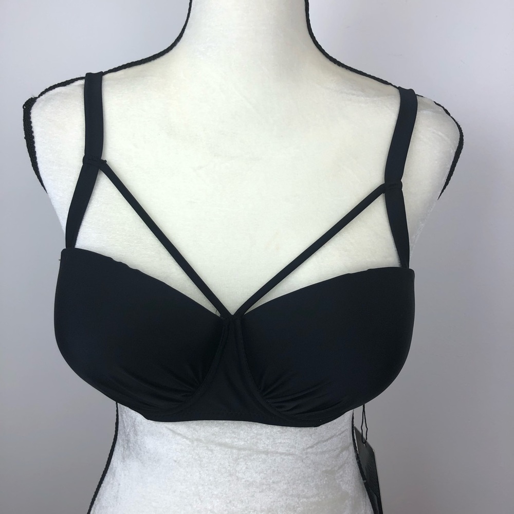NWT REE BEES Black Bikini Top - underwire
